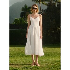 Aritzia Wilfred Influence Linen Maxi Dress White NWOT